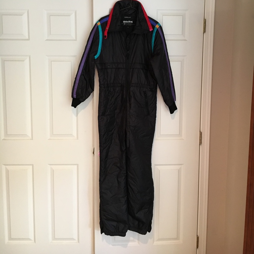 White Stag Vintage Colorblock Neon Ski Suit Medium